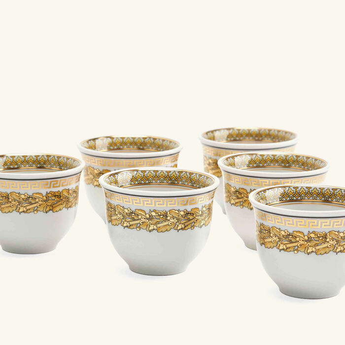 versace virtus gala coffee cup white set of 6