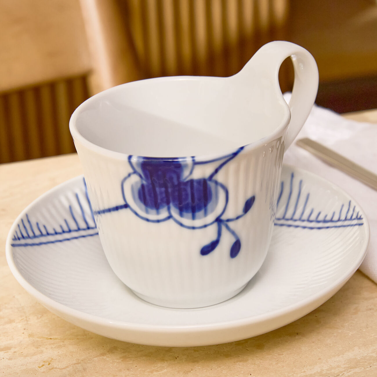 royal copenhagen blue fluted mega tea cup and saucer