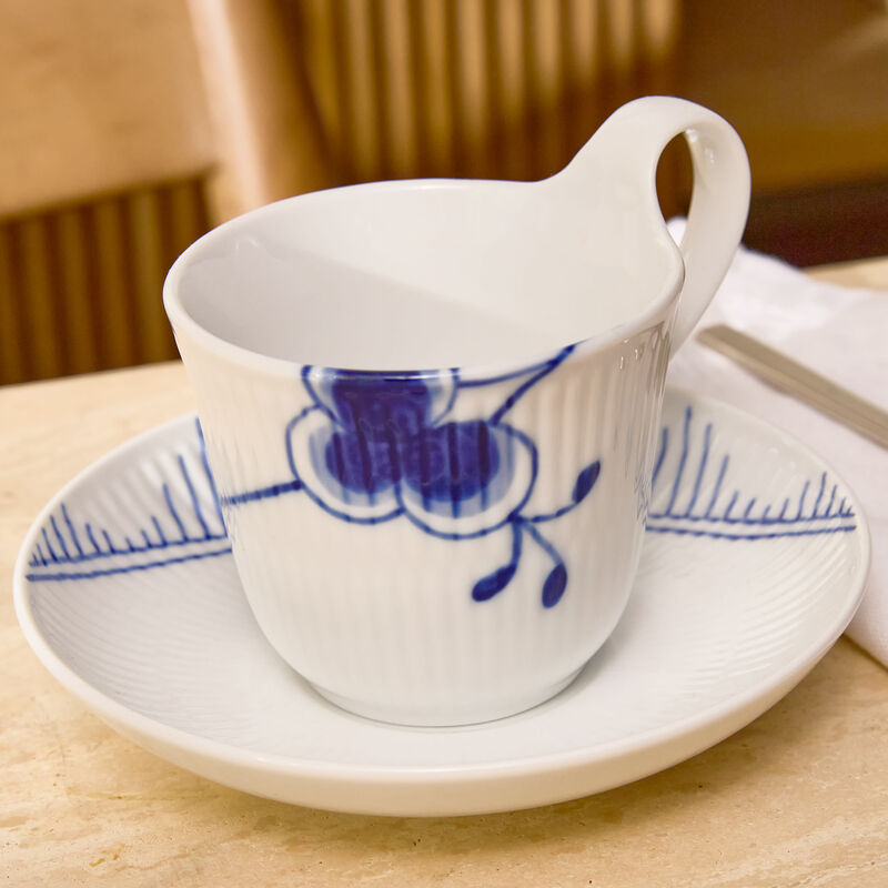 royal copenhagen blue fluted mega tea cup and saucer