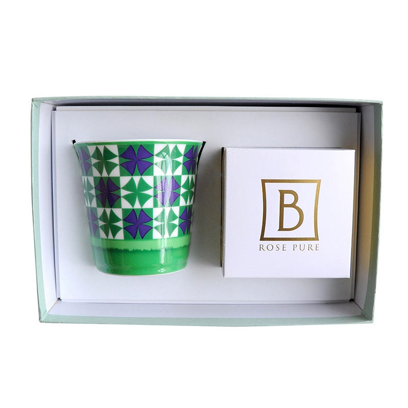 bernardaud villa vert tumbler with candle