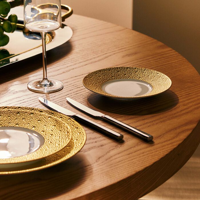 bernardaud ecume bread   butter plate round gold 16cm