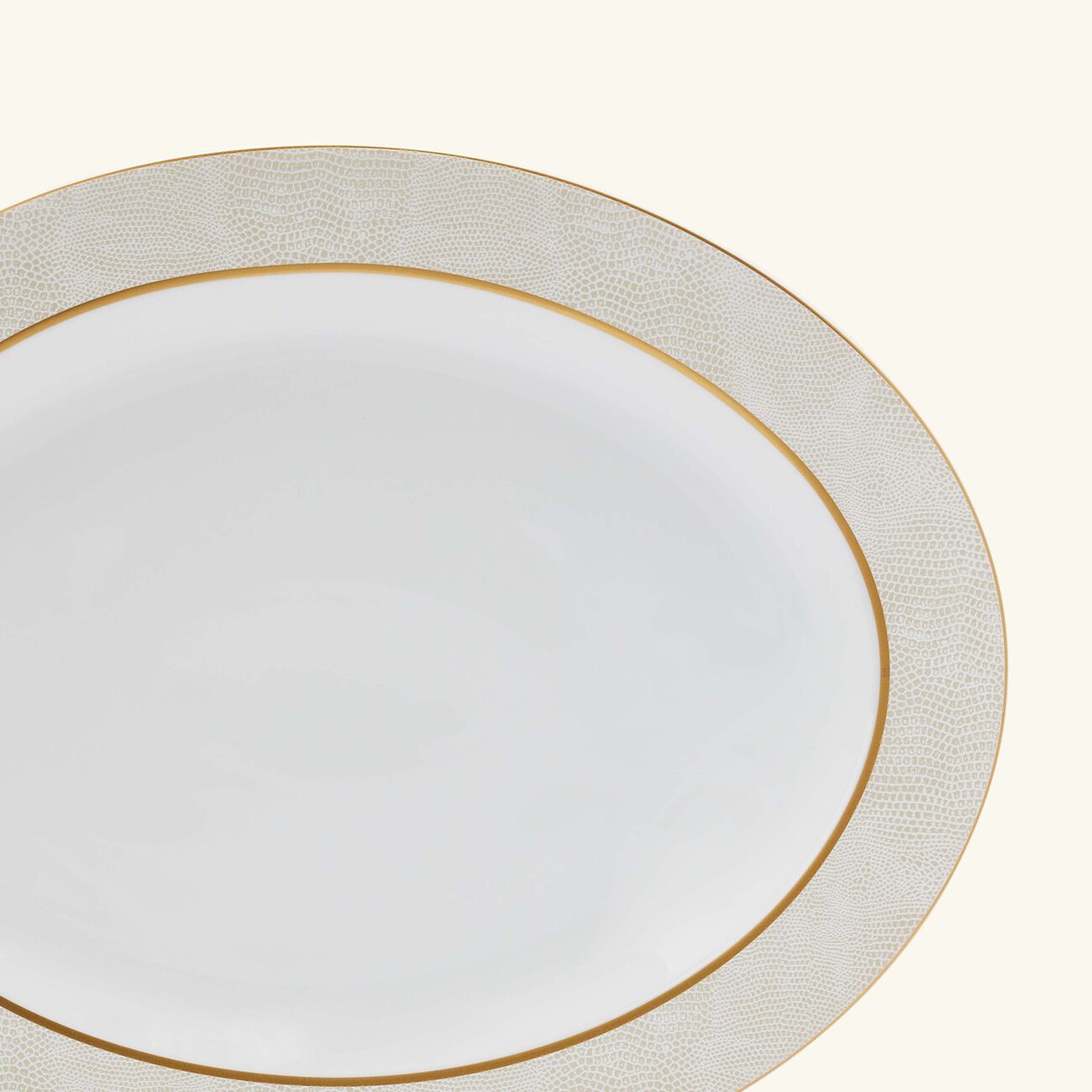 bernardaud sauvage blanc serving platter oval gold 39cm