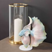 lladro betta fish sculpture right medium pink