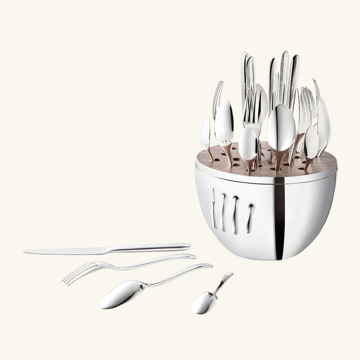 christofle mood 24 piece flatware set silver plated