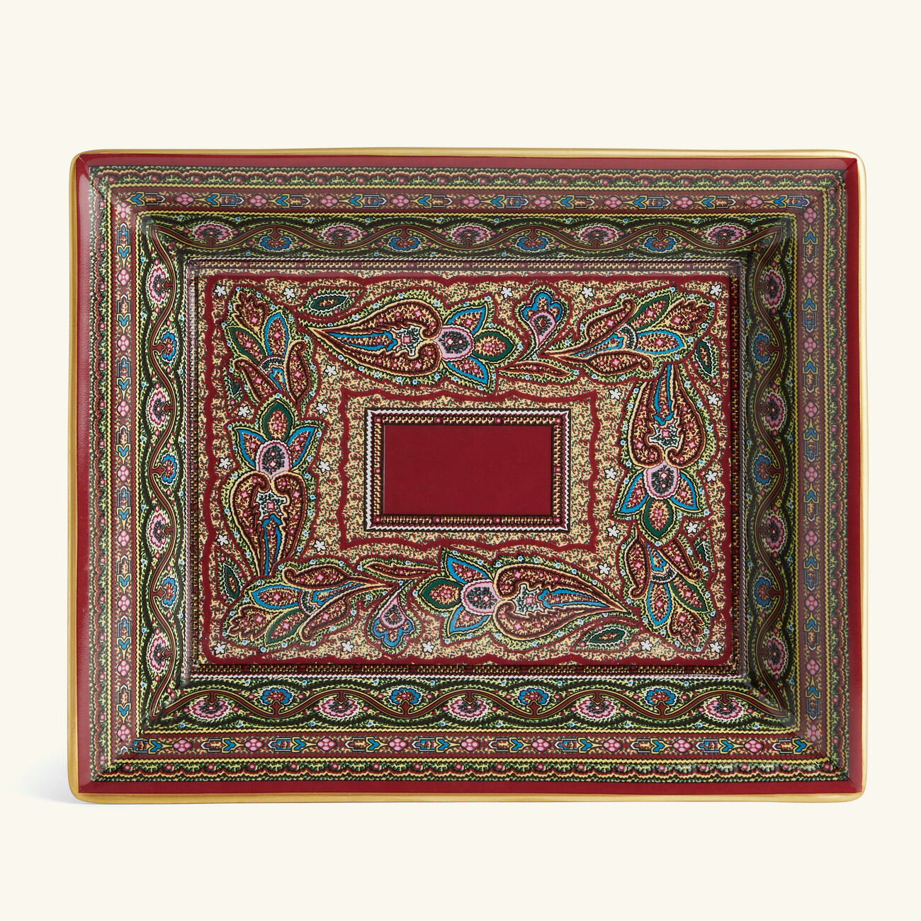 etro cachemire trinket tray rectangular small red