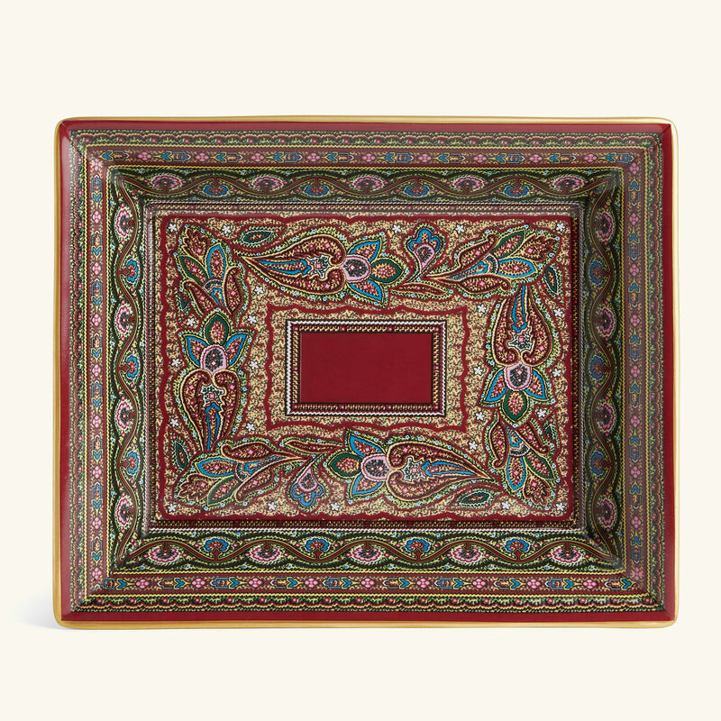 etro cachemire trinket tray rectangular small red