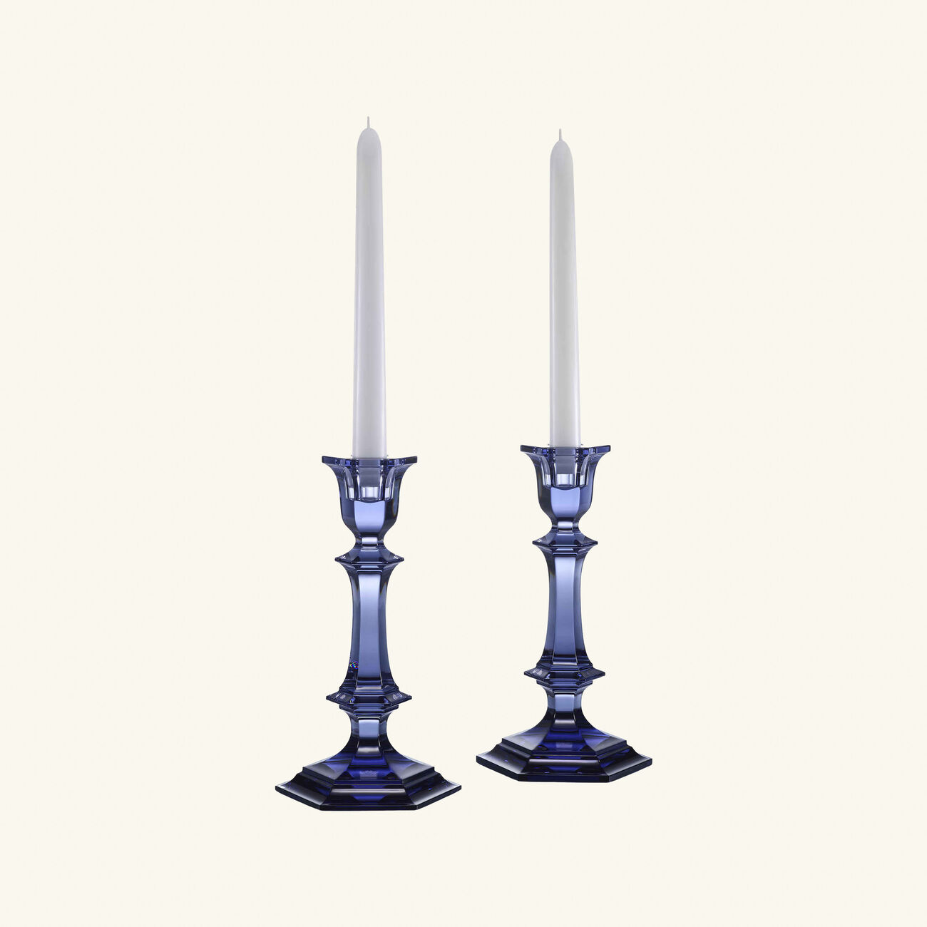 baccarat harcourt candle holder blue set of 2
