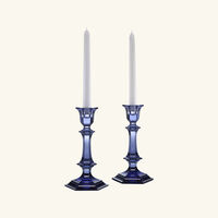 baccarat harcourt candle holder blue set of 2