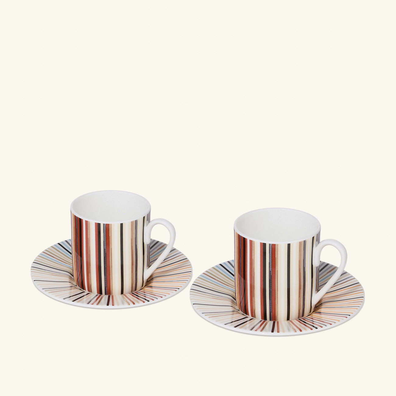 STRIPES Coffee Cup & Saucer Multicolor Set of 2 missoni home stripes coffee cup saucer multicolor set of 2