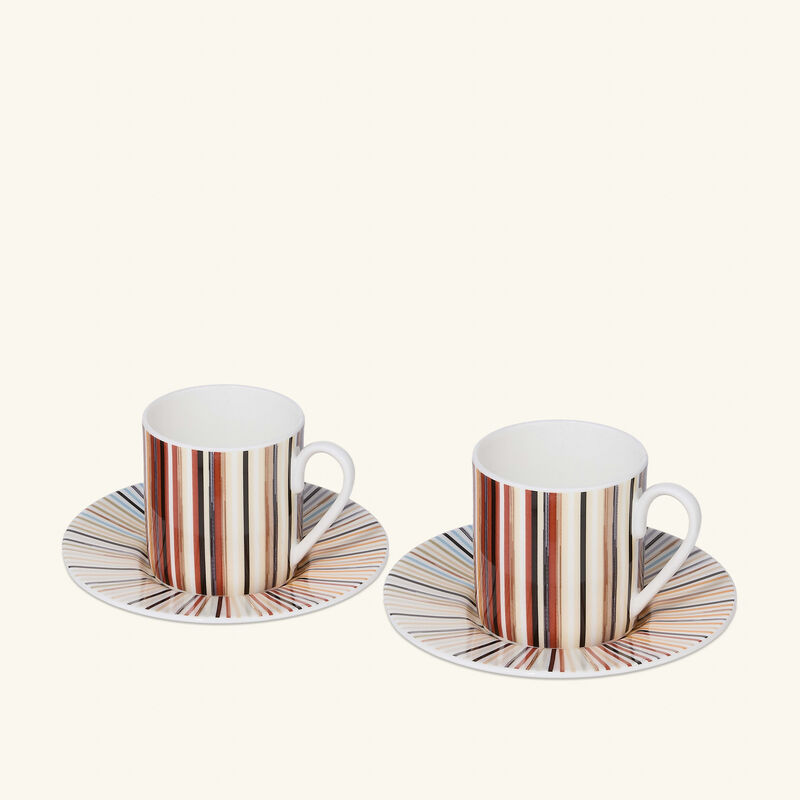STRIPES Coffee Cup & Saucer Multicolor Set of 2 missoni home stripes coffee cup saucer multicolor set of 2