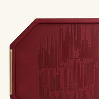 دملاج صينية الضيافة حياة حمراء اللون بتصميم مستطيل 49   34 سم