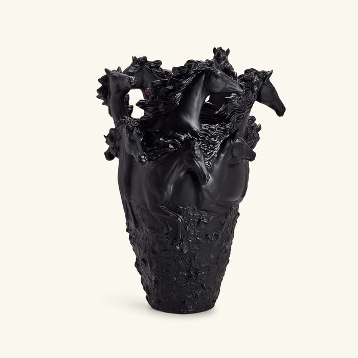 daum magnum horse vase large black