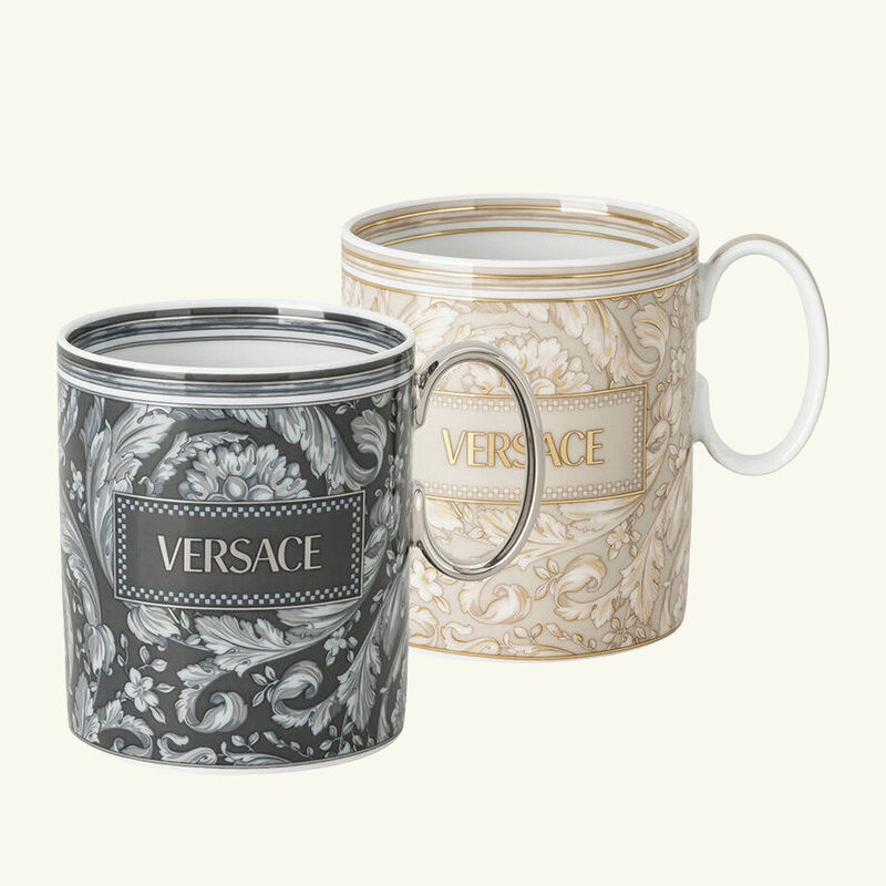 Barocco Haze & Beige Mug Set of 2 versace barocco haze beige mug set of 2