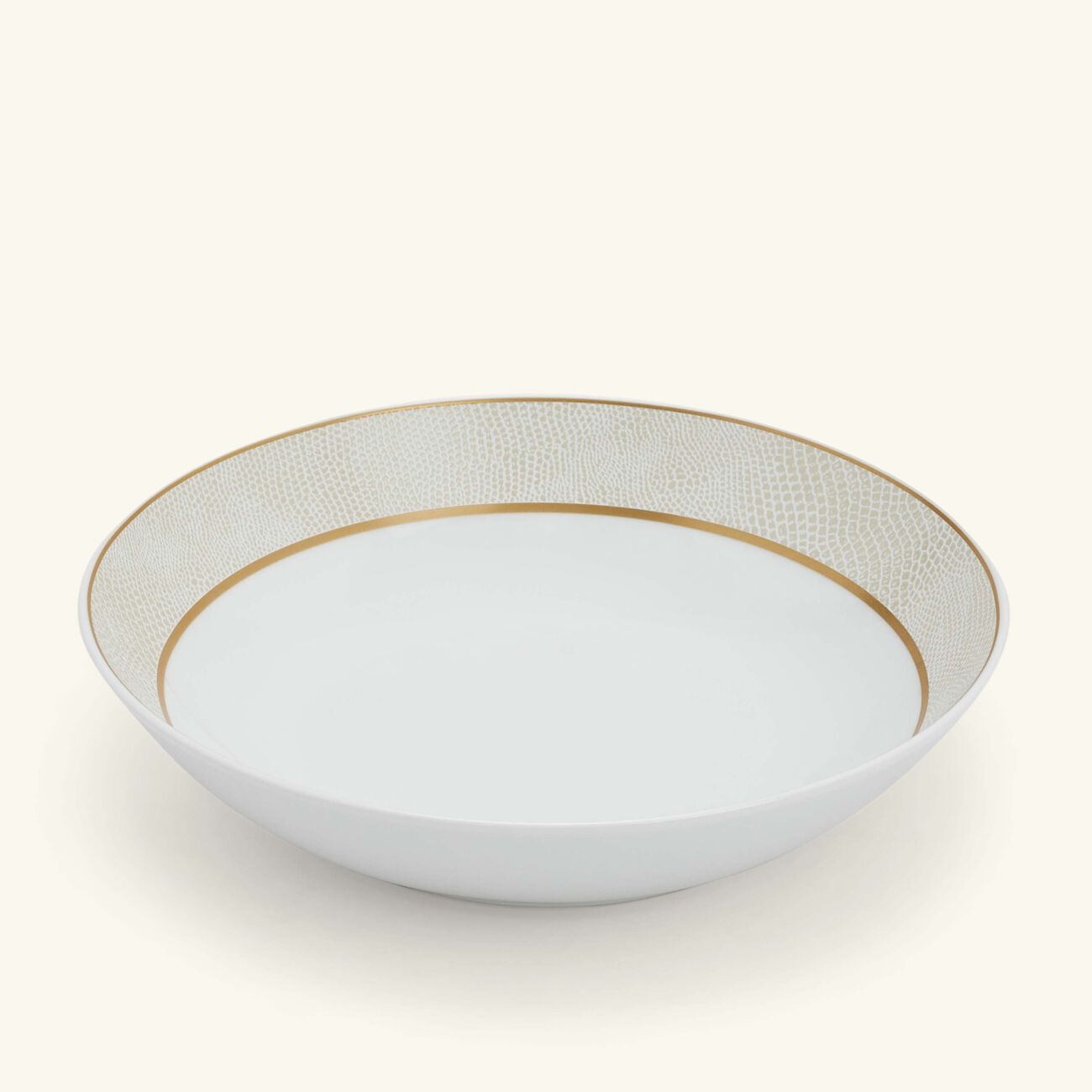 bernardaud sauvage blanc soup plate round gold 19cm