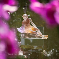 daum luo li rong vent l ger sculpture large amber pink limited edition