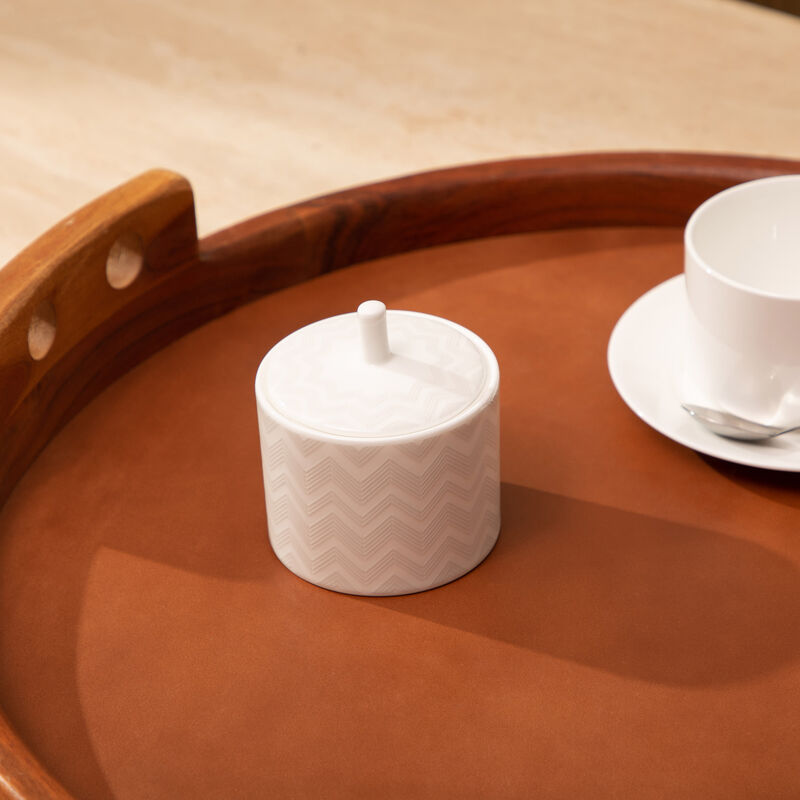 missoni home zig zag sugar pot white