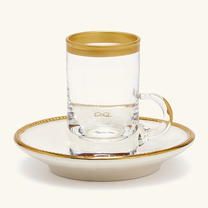 villari butterfly arabic tea cup saucer white