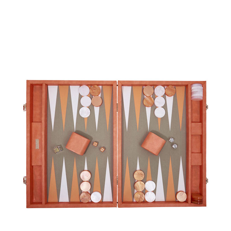 Orange Lizard Large Backgammon Set, large