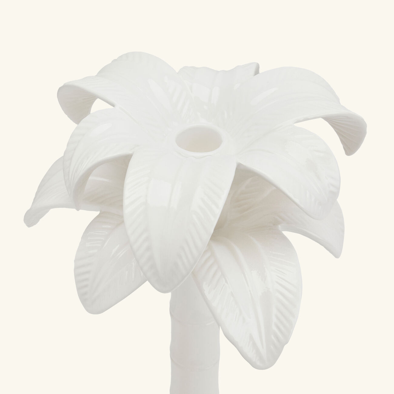 les ottomans palm trees candle holder large white