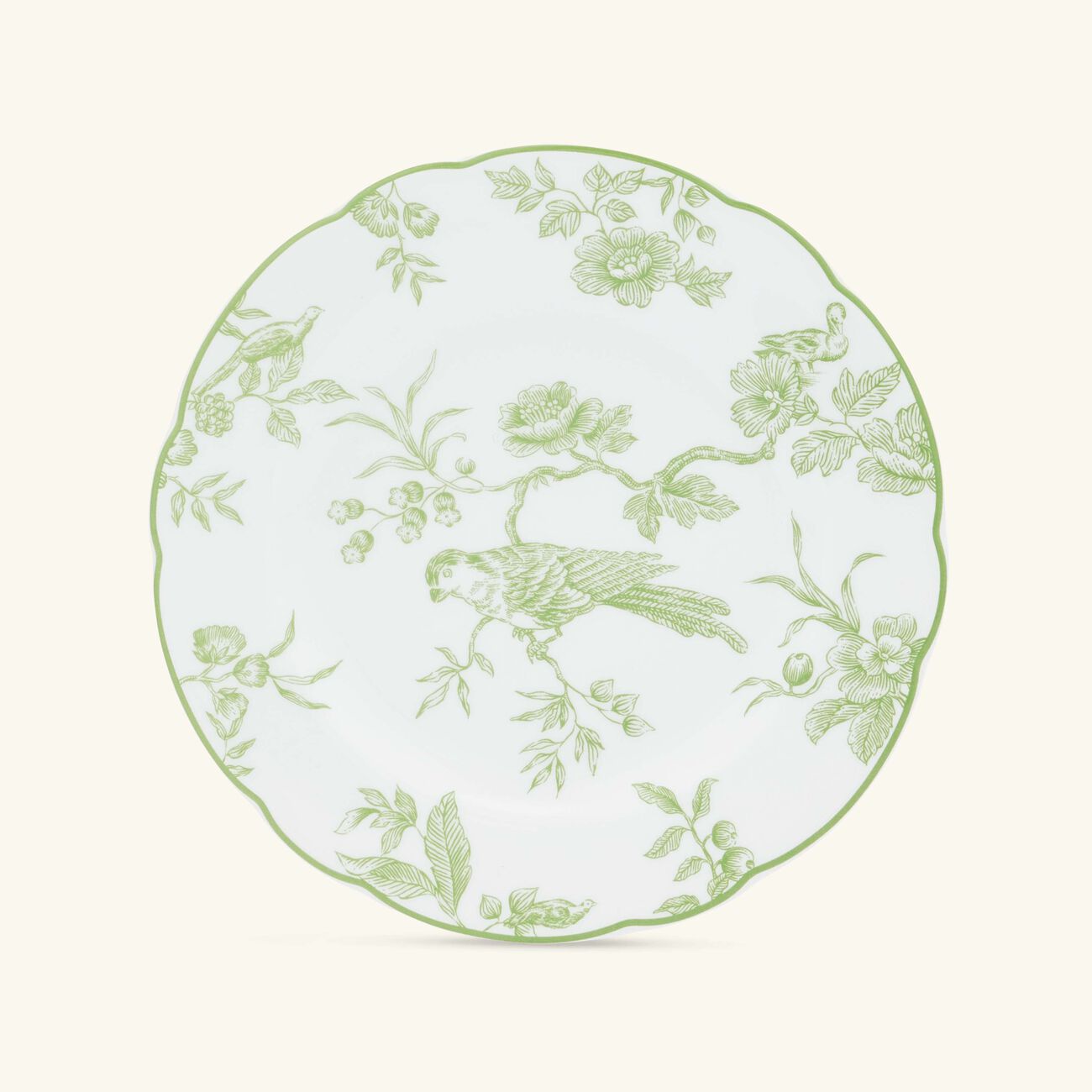 bernardaud albertine bread butter plate round green 16cm