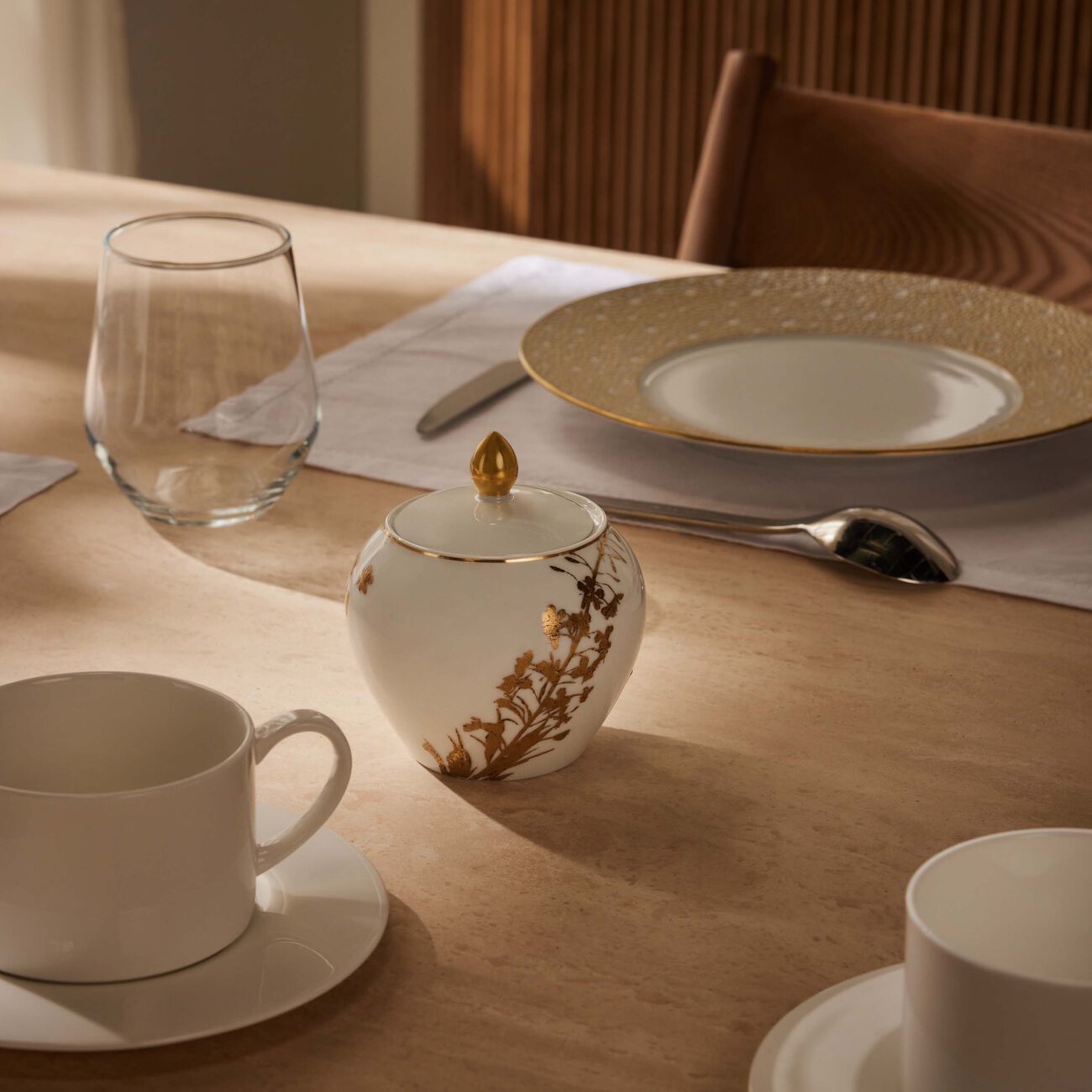 bernardaud vegetal or sugar bowl gold