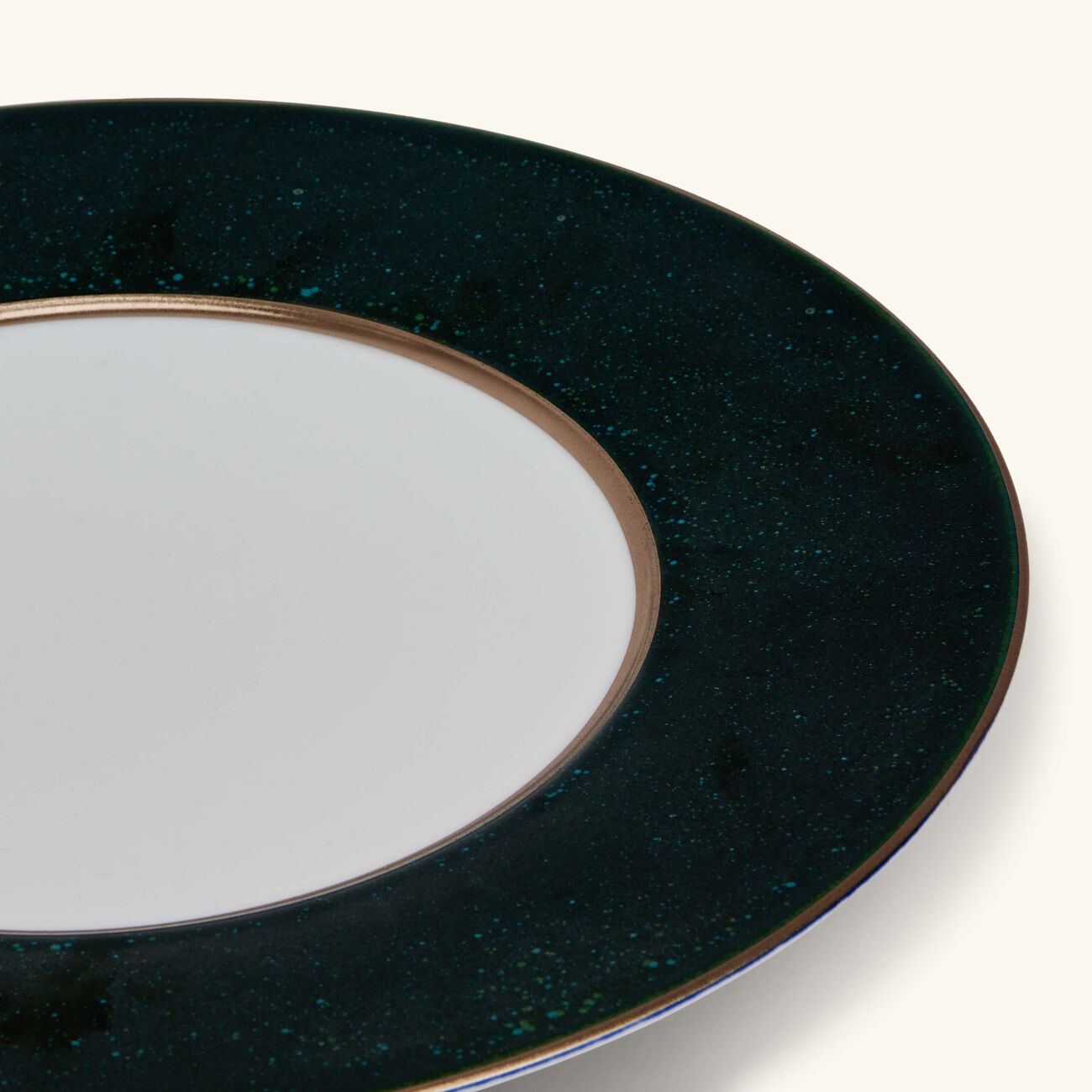 bernardaud vert marais service plate round black