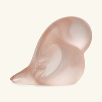 lalique piou tail down sculpture small pink