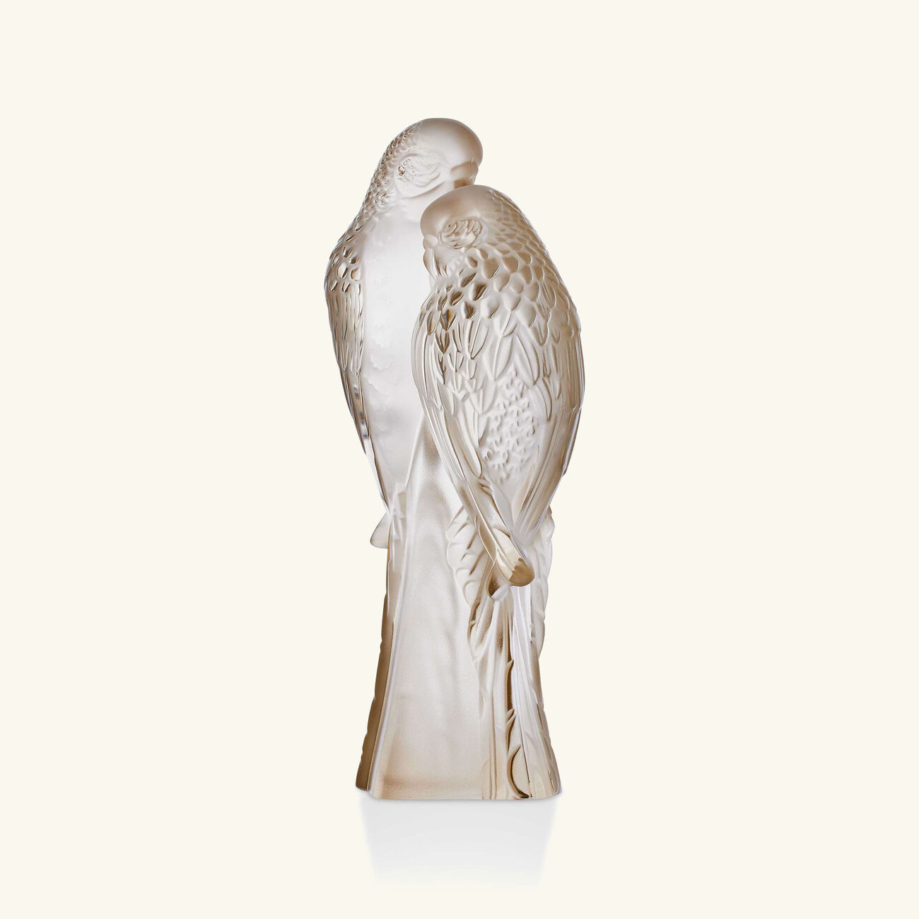 lalique two parakeets sculpture small gold
