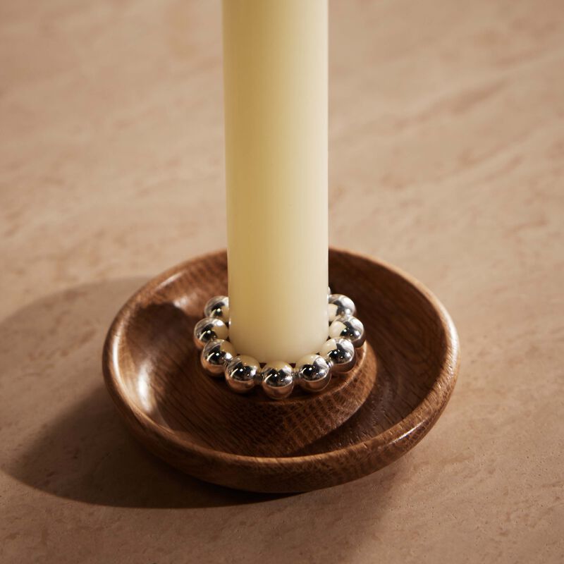 Perles Candle Holder Oak christofle perles candle holder oak