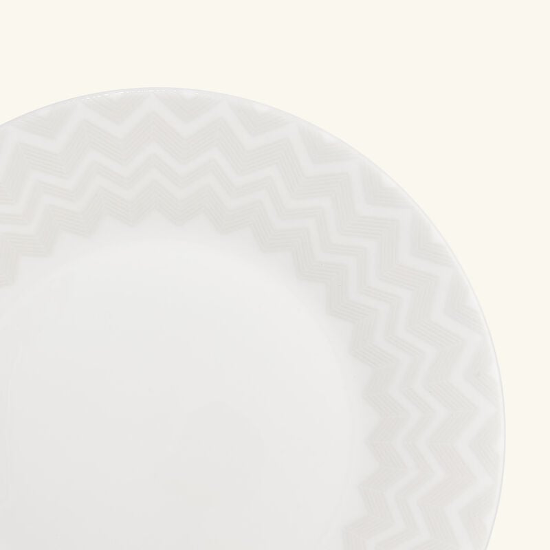 ZIG ZAG Dessert Plate Round White 21 cm Set of 2 missoni home zig zag dessert plate round white 21 cm set of 2