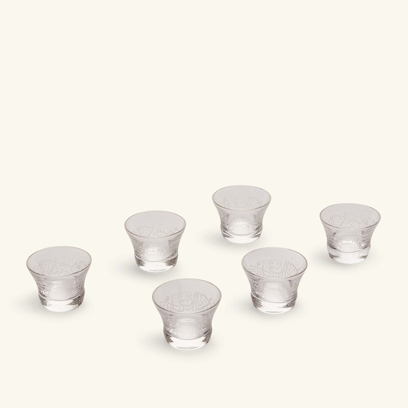 Thuluth Coffee Cup Clear Set of 6 dimlaj thuluth coffee cup clear set of 6