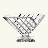 mario cioni c crystal v shape centerpiece large clear