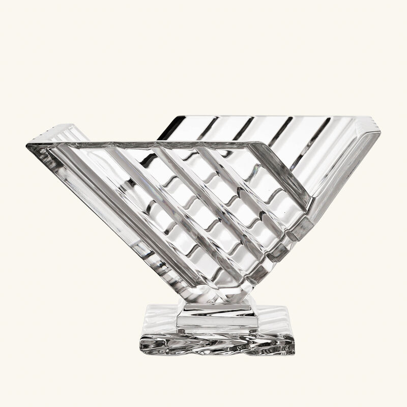 mario cioni c crystal v shape centerpiece large clear
