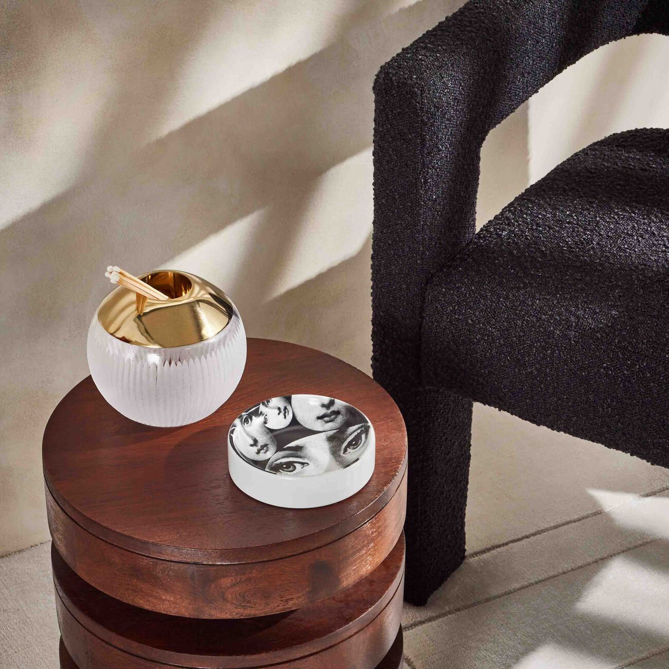 Tema e Variazioni no.242 Ashtray Round Small Grey fornasetti tema e variazioni no 242 ashtray round small grey