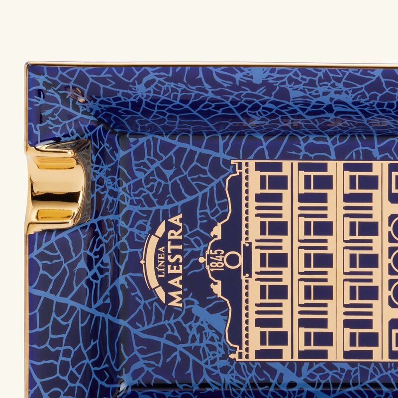 Partagas Linea Maestra Ashtray Rectangular Blue Mini st dupont partagas linea maestra ashtray rectangular blue mini