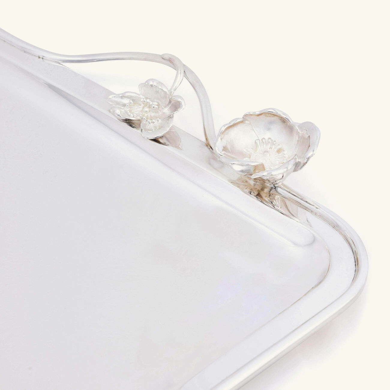 christofle anemone serving tray rectangular large silver plated
