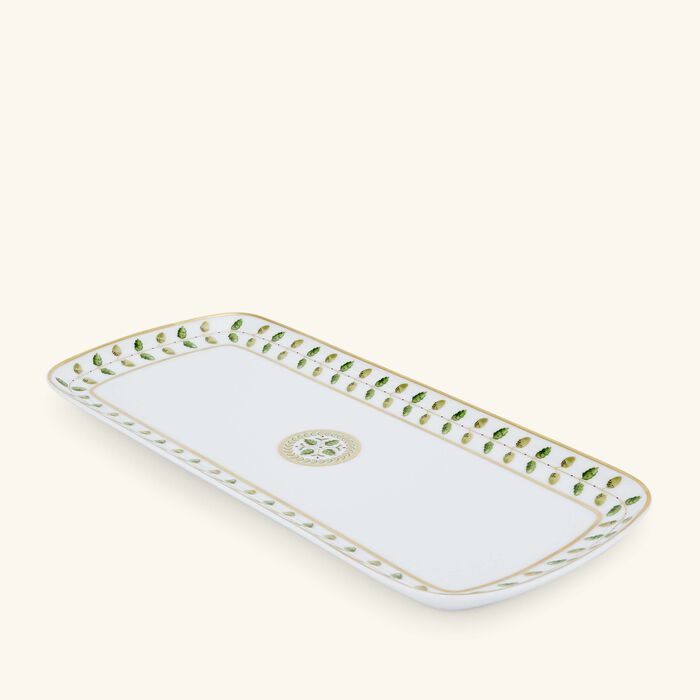 bernardaud constance cake platter rectangular green 37cm