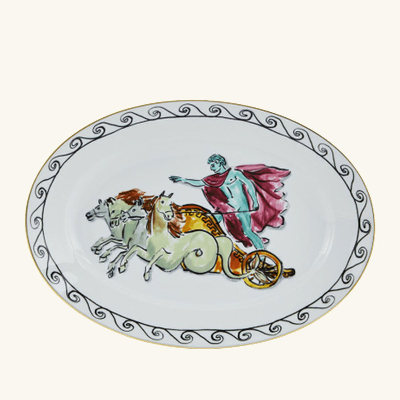 ginori 1735 il viaggio di nettuno serving platter oval white beige
