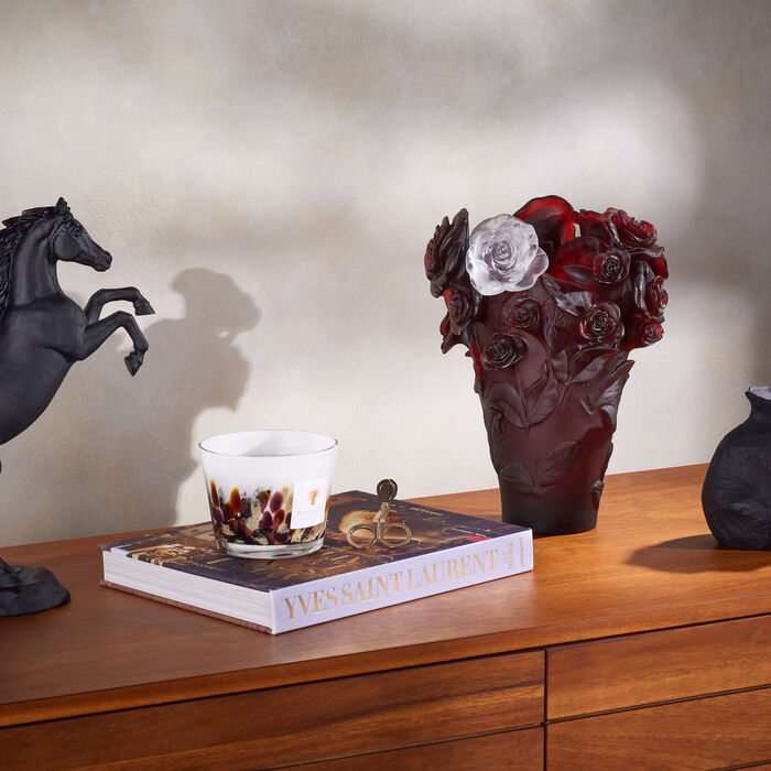 daum rose passion vase medium red limited edition