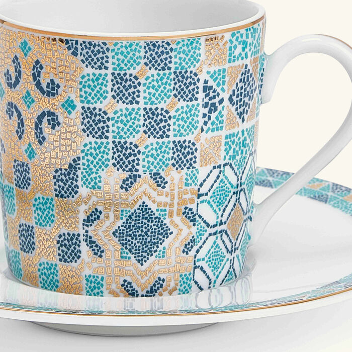 haviland portofino coffee cup saucer blue set of 4