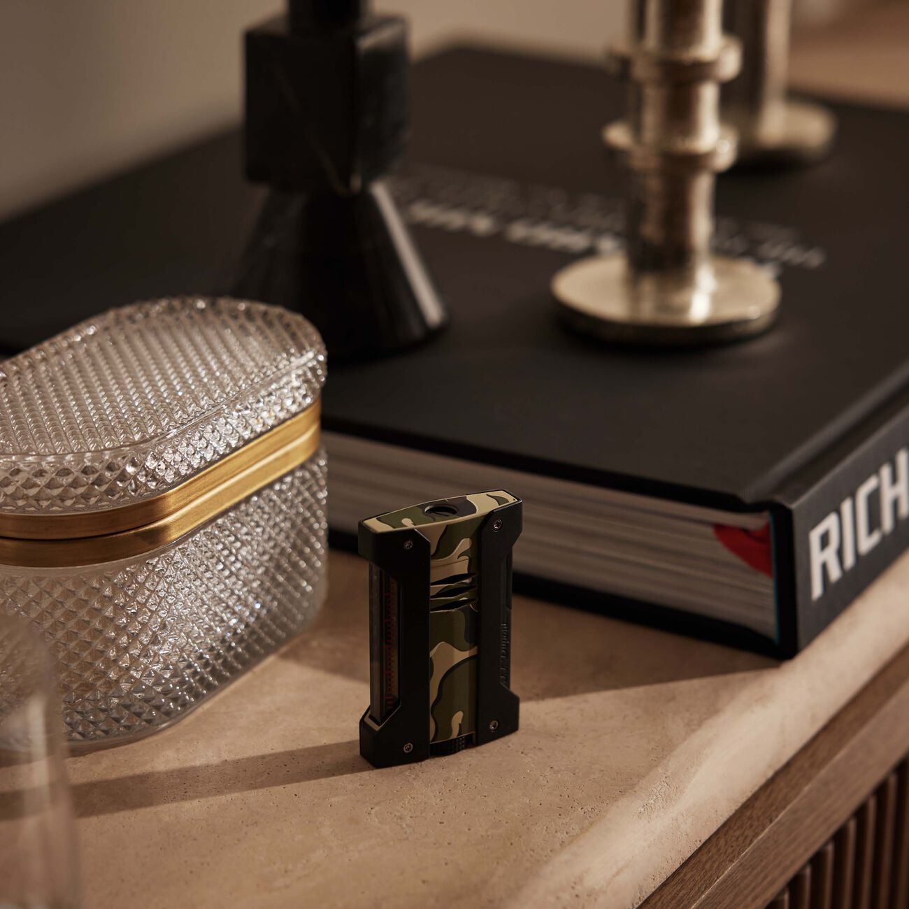 st dupont defi extreme lighter camo khaki