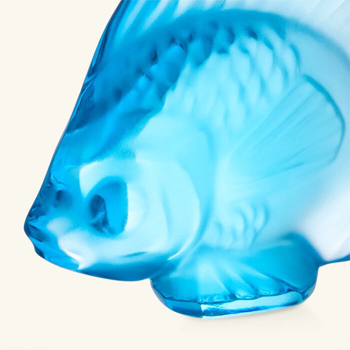 lalique fish figurine small blue