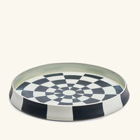 Damier Serving Platter Round White 42cm l objet damier serving platter round white 42cm