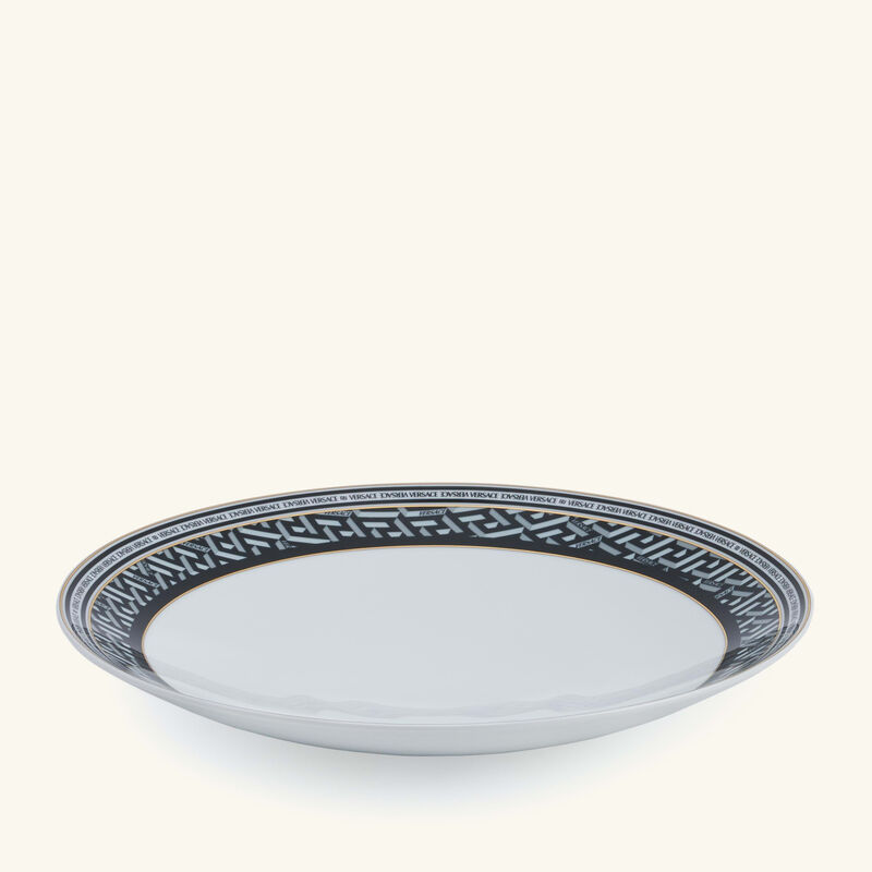 versace la greca signature serving plate round white 28cm
