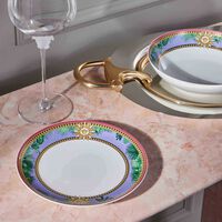 versace jungle animalier plate round pink 21cm