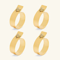 فيرساتشي طقم حلقات مناديل المائدة ميدوزا من 4 قطع باللون الذهبي