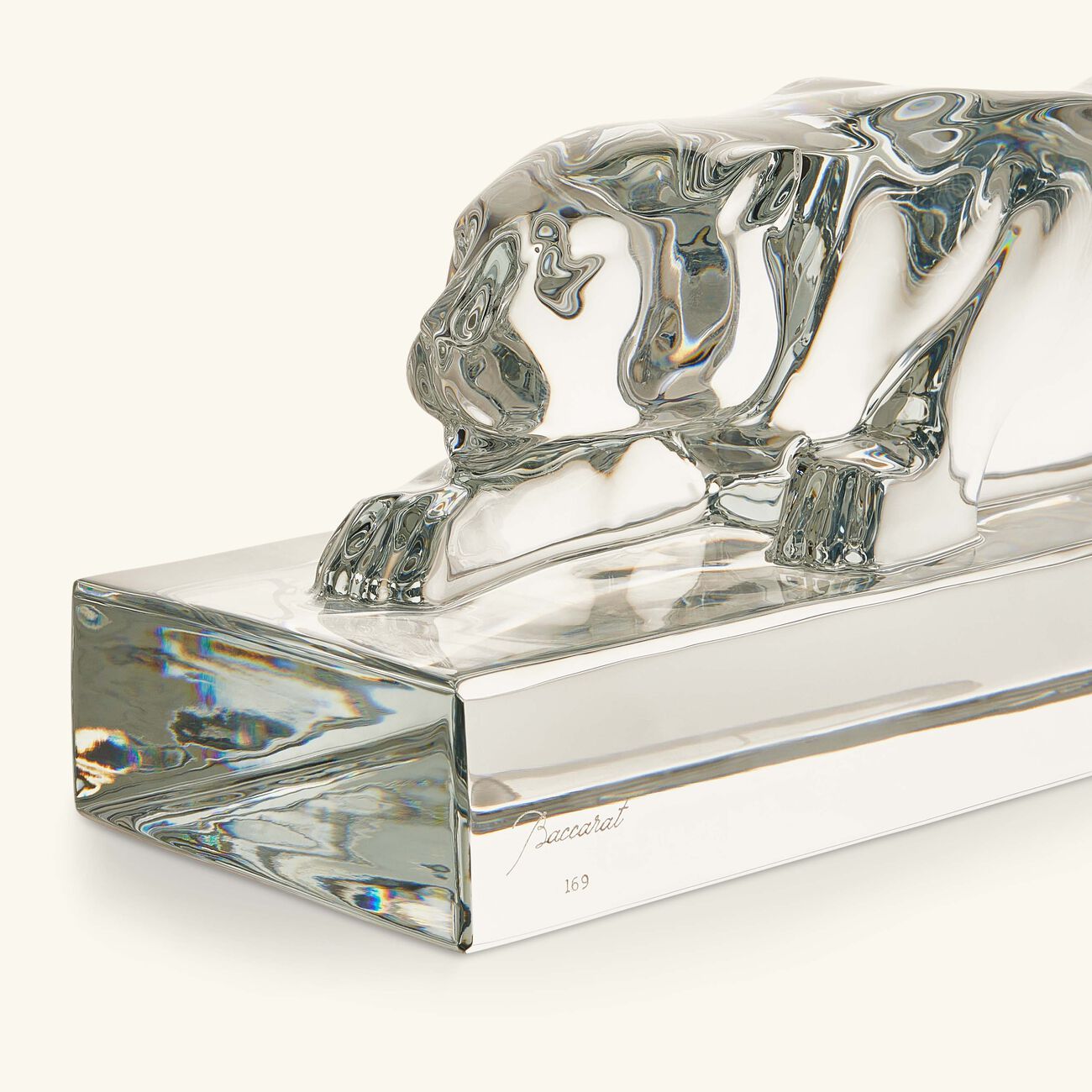 baccarat h ritage panther sculpture medium black