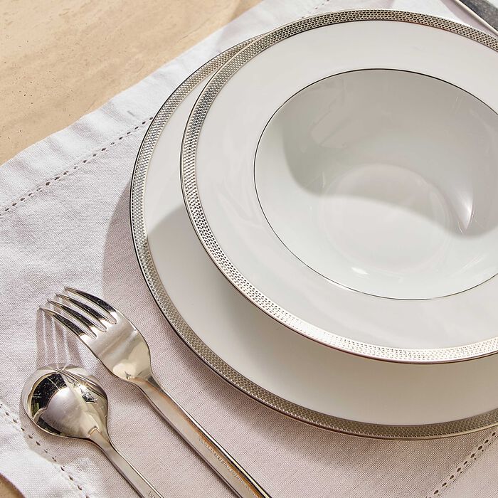 bernardaud maille platine soup plate white 22cm