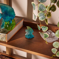 daum maya platax fish figurine mini blue