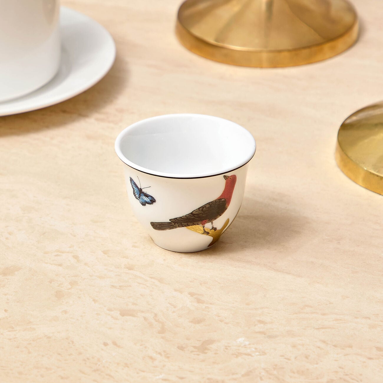 bernardaud oiseaux arabic coffee cups multicolor set of 2